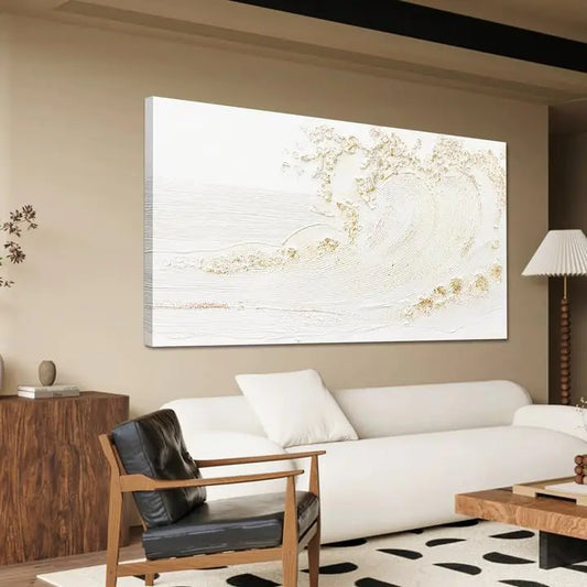 Golden Wave Canvas Art 24x48